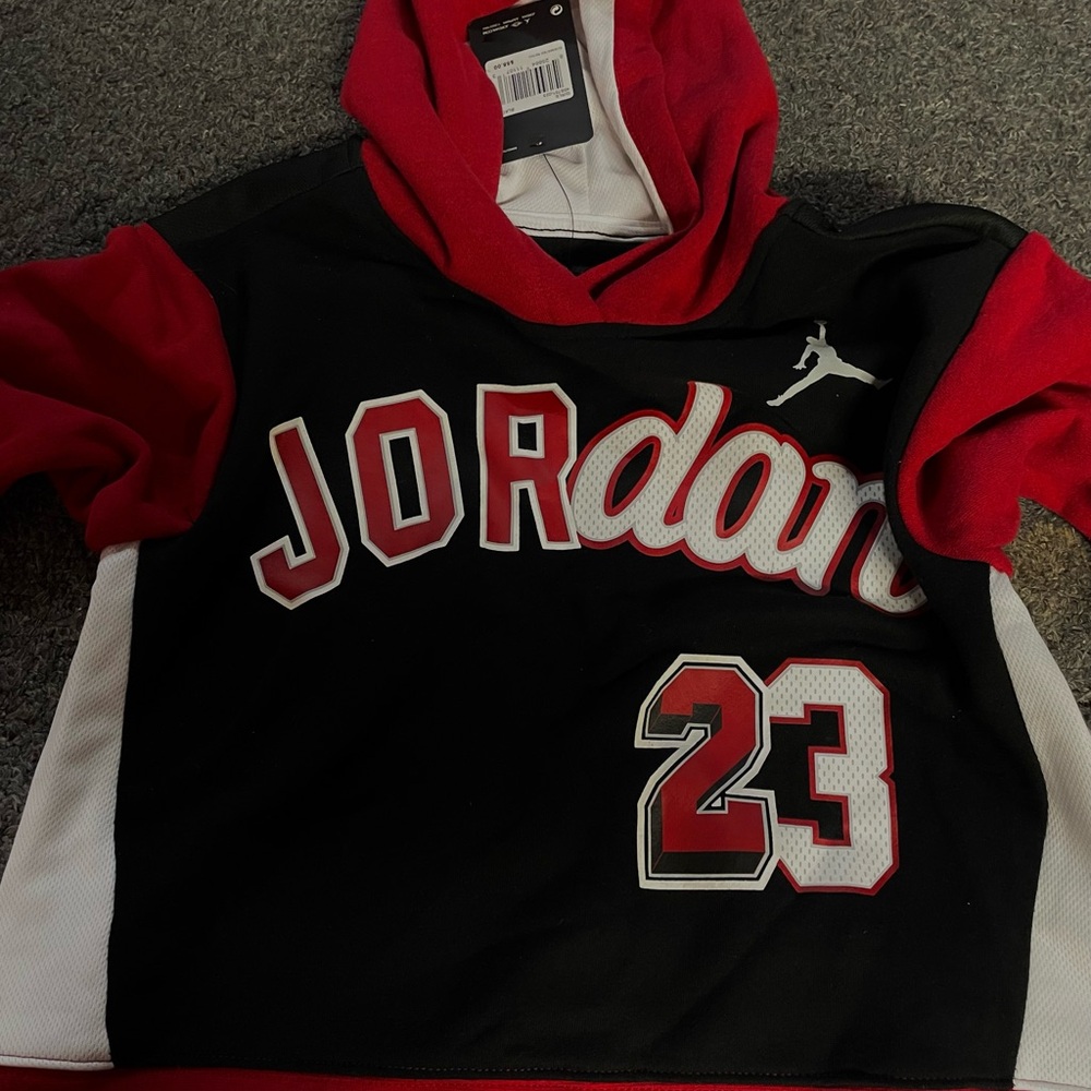 Jordan Kids Red and Black Hoodie
